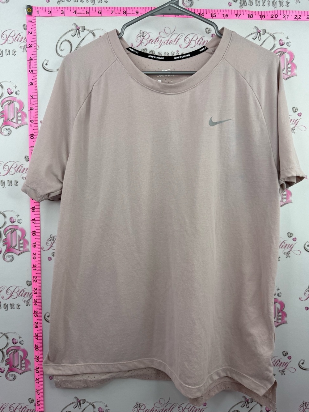 Nike shirt dri fit running rose blush Light Pink Short Sleeve Athletic Tee